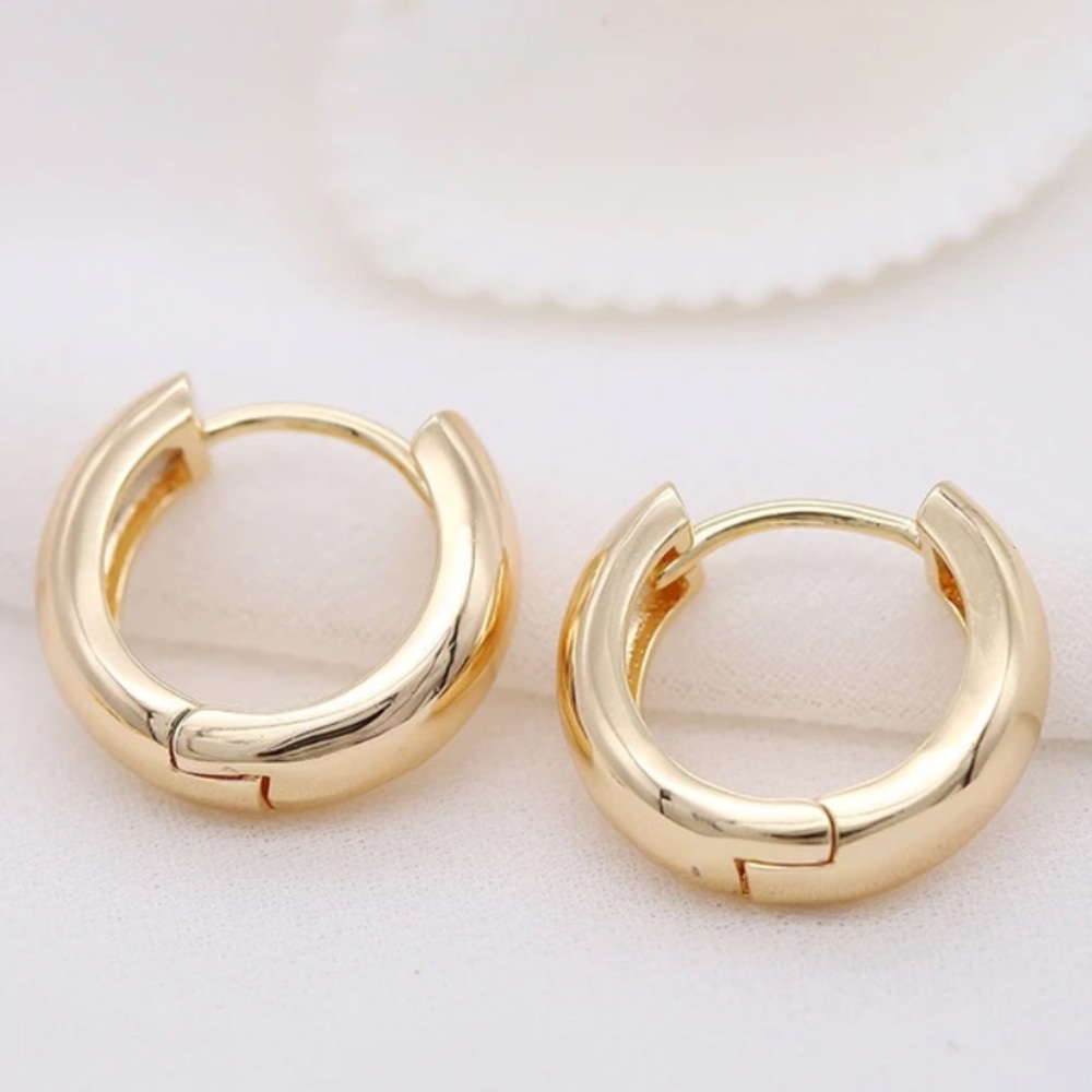 NWT 18k GOLD PLATED SMALL HOOP EARRINGS
